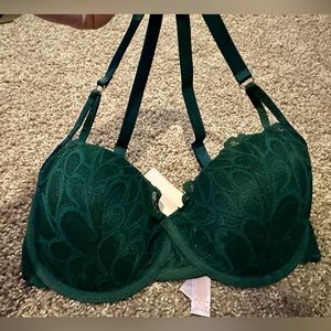 NWT Savage X Fenty 34DDD Green lightly lined Balconette bra